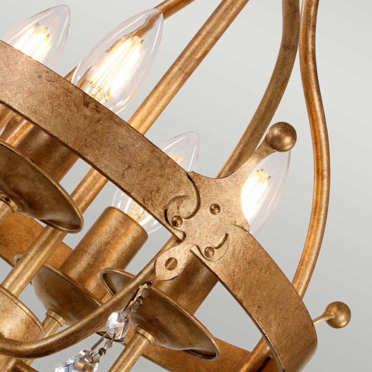 Elstead Lighting Windsor 4 Light Gold Patina Pendant