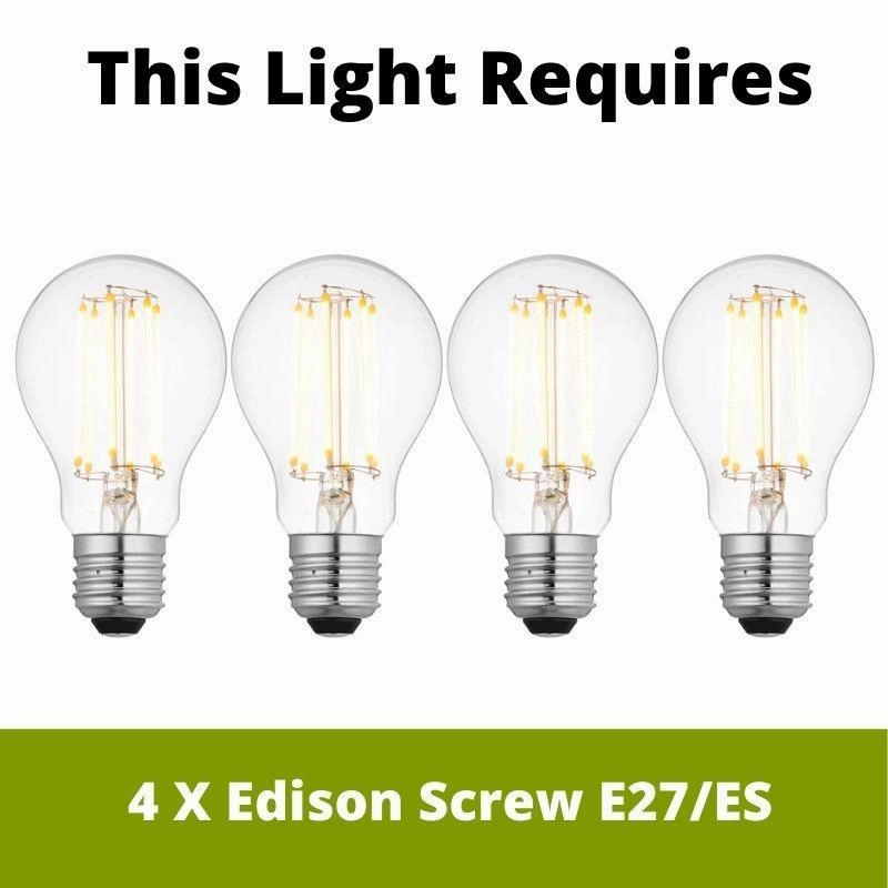 Elstead Louvre 4 Light Gunmetal Pendant - Clear Glass Slats