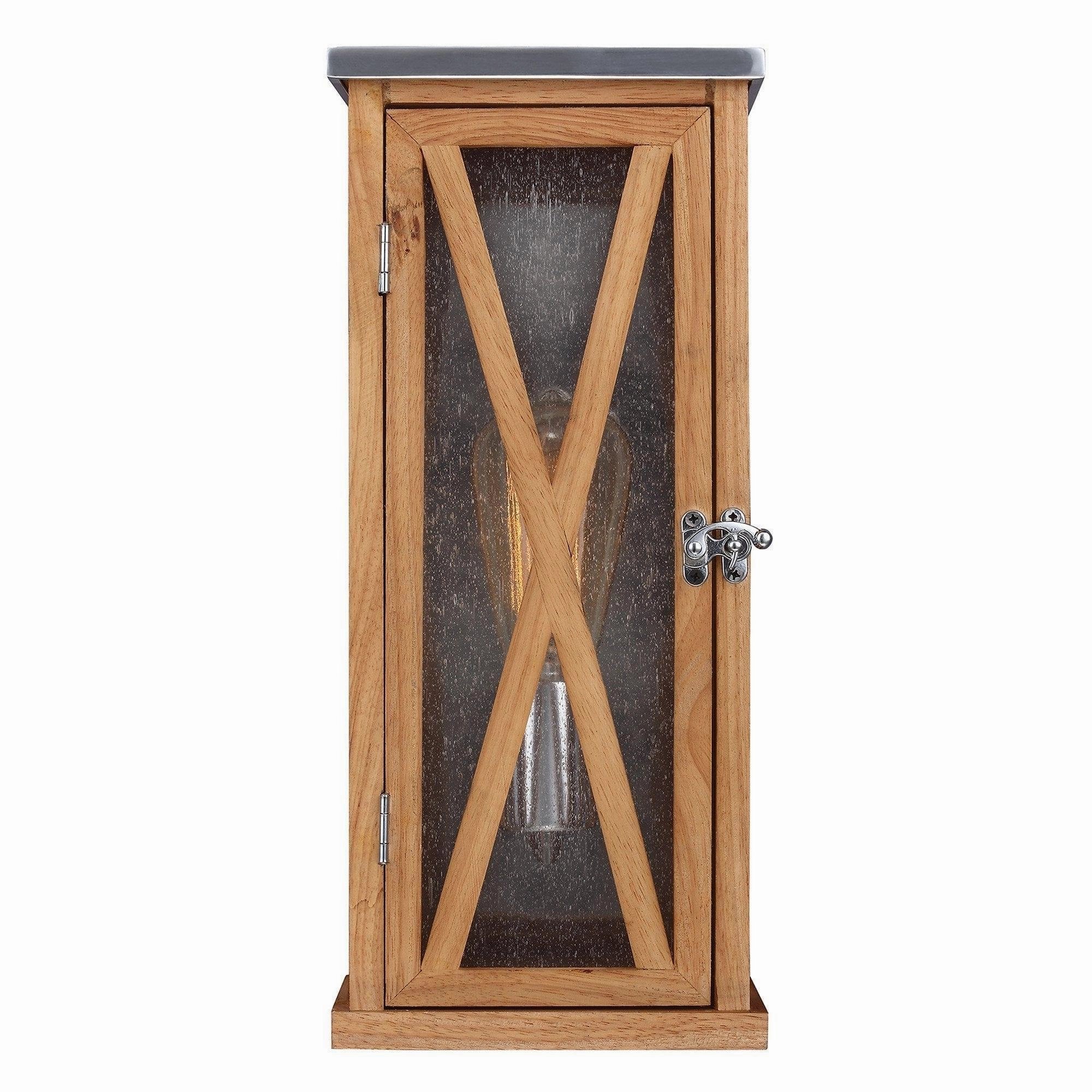 Elstead Lumiere Natural Oak Small Outdoor Wall Lantern outdoor wall lamp