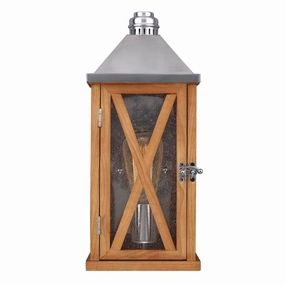 Elstead Lumiere Natural Oak Small Outdoor Wall Light - IP44 outdoor wall lamp