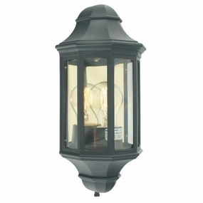 Elstead Malaga Black Outdoor Mini Half Wall Light indoor ambient light