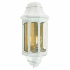 Elstead Malaga White Outdoor Half Wall Light outdoor wall lamp