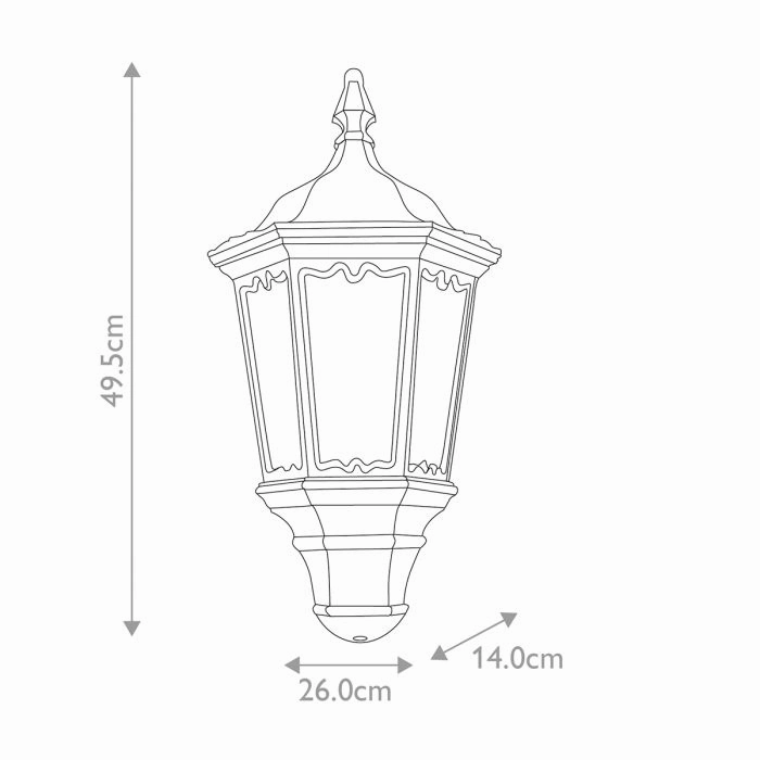 Elstead Medstead Black Outdoor PIR Half Wall Light