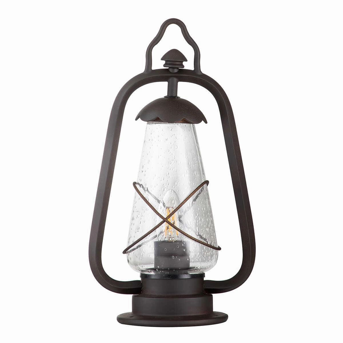 Elstead Miners Old Bronze Outdoor Pedestal Lantern