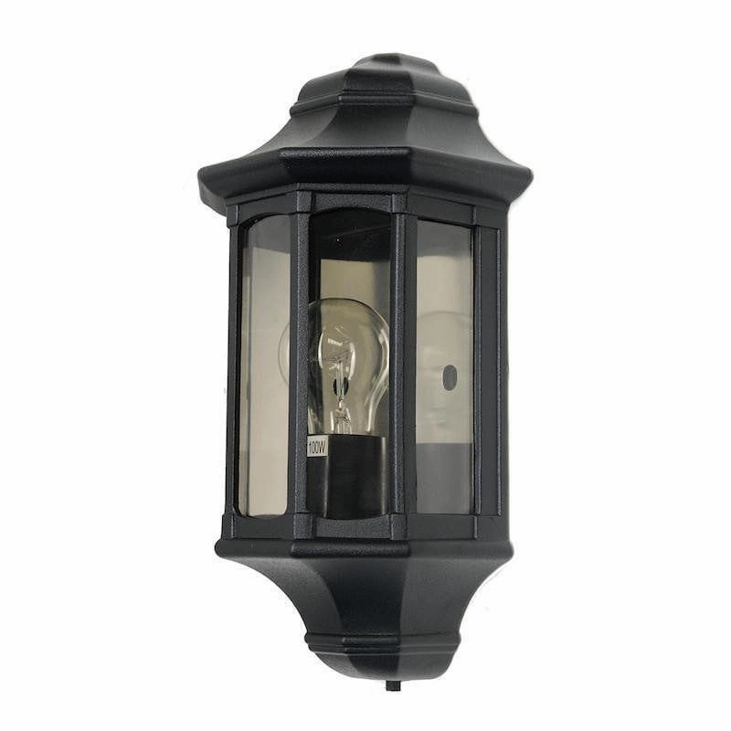 Elstead Newbury Black Outdoor Half Wall Light outdoor wall lamp