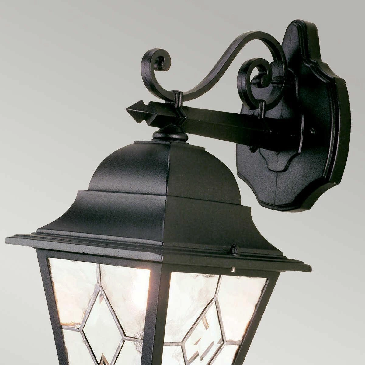 Elstead Norfolk Black Outdoor Downlighter Wall Light