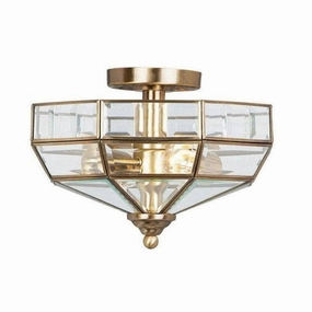 Elstead Old Park Brass Semi Flush Art Deco Ceiling Light simple ceiling design light