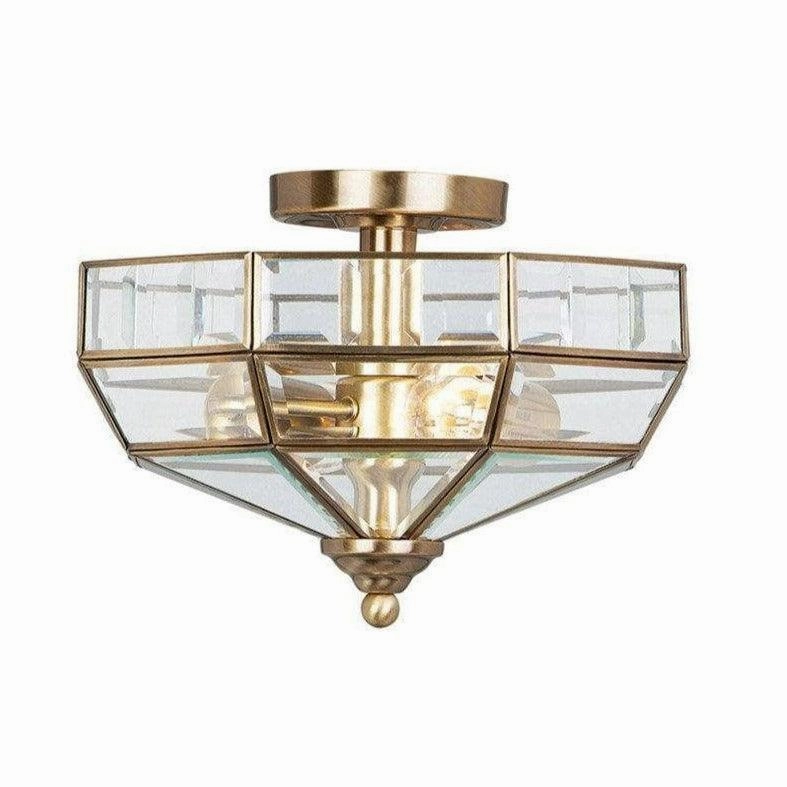 Elstead Old Park Brass Semi Flush Art Deco Ceiling Light simple ceiling design light