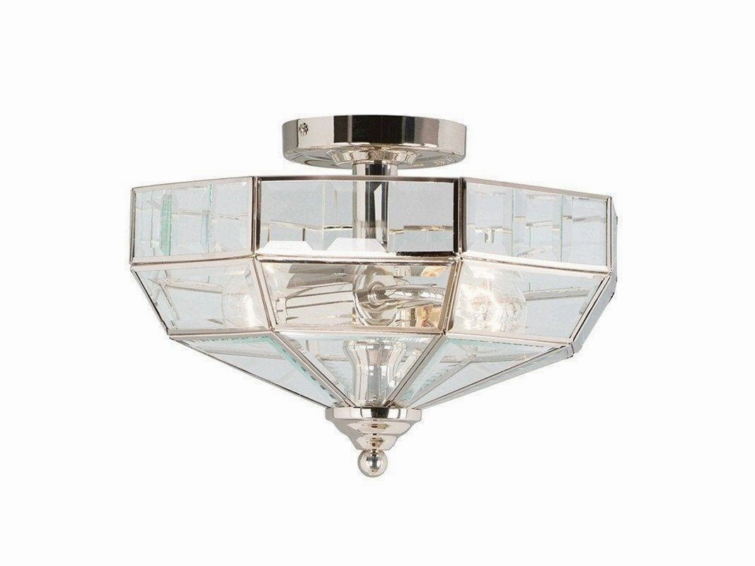Elstead Old Park Nickel 2 Light Ceiling Semi-Flush simple ceiling design light