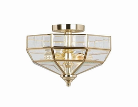 Elstead Old Park Polished Brass Semi Flush Ceiling Light simple ceiling design light