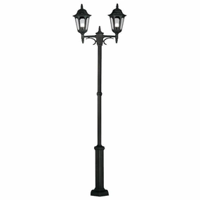 Elstead Parish Black Outdoor Twin Arm Lamp Post indoor ambient light