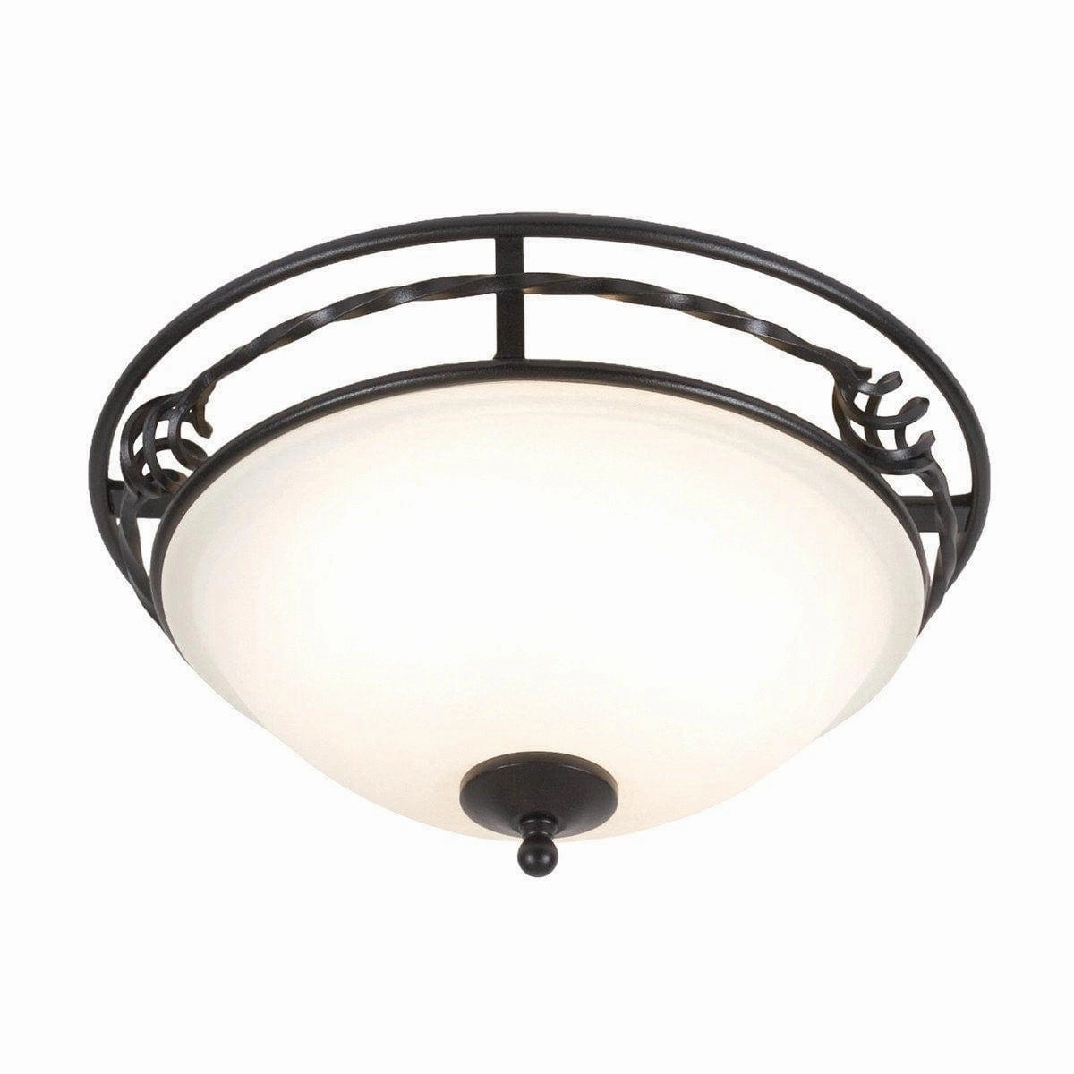 Elstead Pembroke Black 2 Light Flush Ceiling Light simple ceiling design light