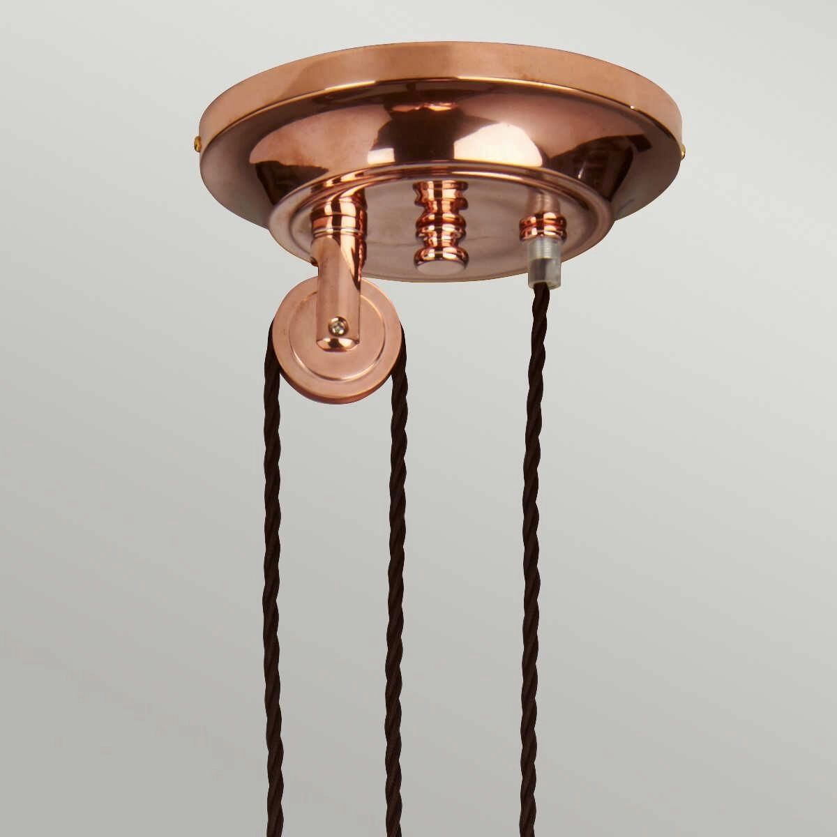 Elstead Provence 1 Light Rise and Fall Polished Copper Pendant
