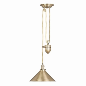 Elstead Provence Brass 1 Light Rise & Fall Ceiling Pendant modern ceiling lamp