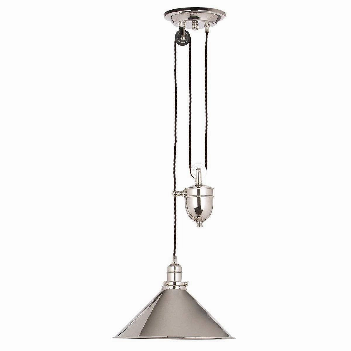 Elstead Provence Polished Nickel 1 Light Rise & Fall Pendant modern ceiling lamp