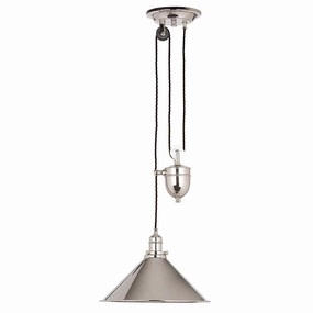 Elstead Provence Polished Nickel 1 Light Rise & Fall Pendant modern ceiling lamp