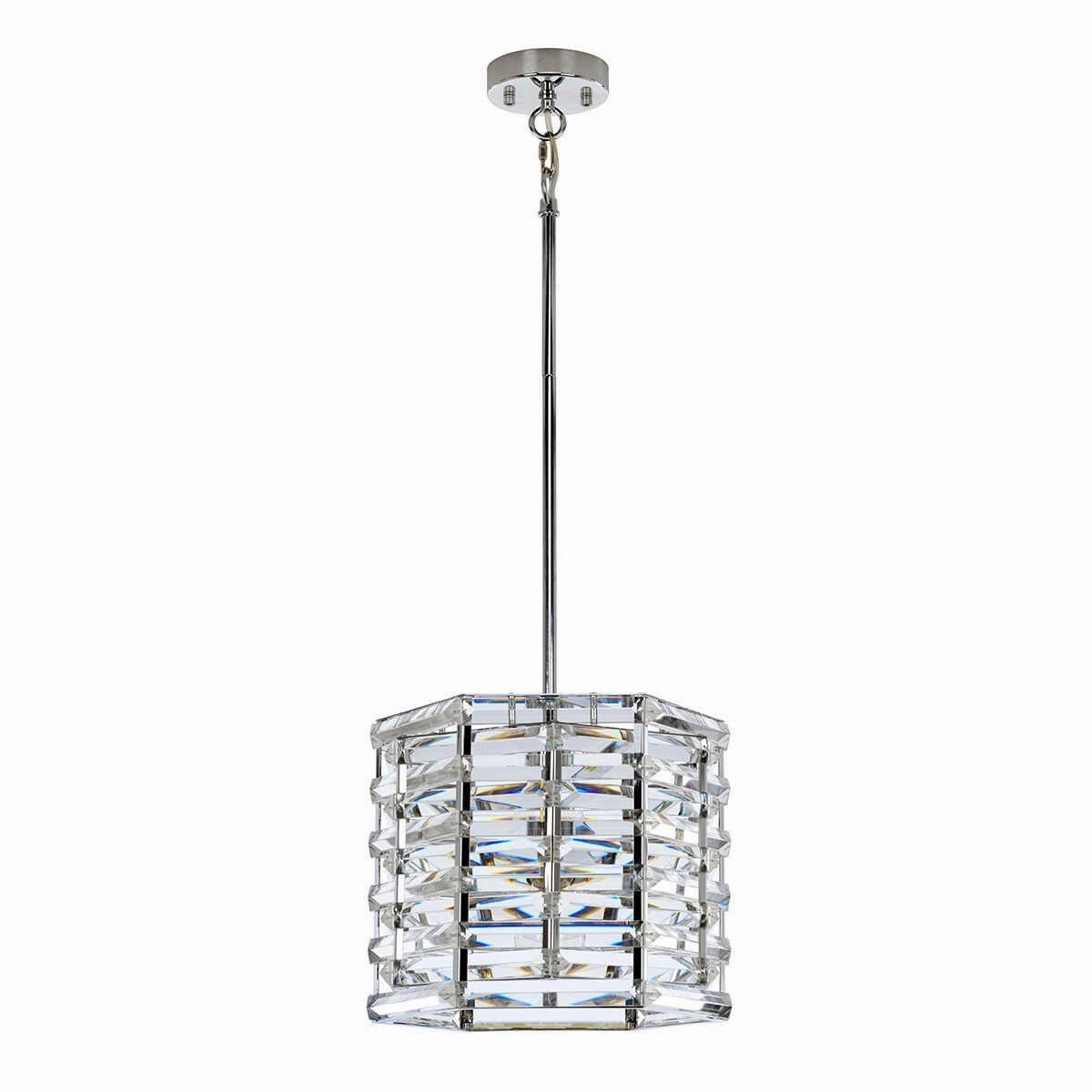 Elstead Shoal 1 Light Polished Nickel Ceiling Pendant