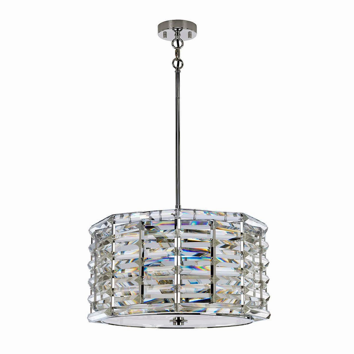 Elstead Shoal 4 Light Polished Nickel Ceiling Pendant