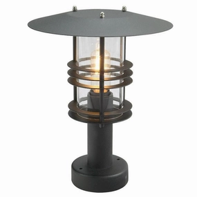 Elstead Stockholm Black Outdoor Pedestal Lantern outdoor wall lamp