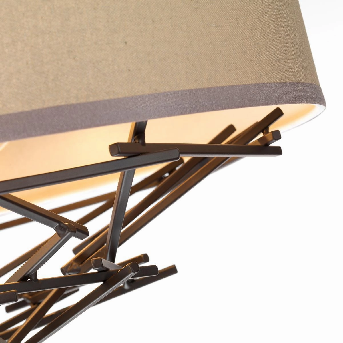 Elstead Taiko 4 Light Bronze Ceiling Pendant - Cream Shade