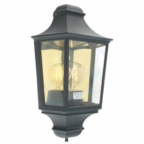 Elstead Turin Black Outdoor Half Wall Light outdoor wall lamp