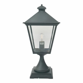 Elstead Turin Black Outdoor Pedestal Lantern indoor ambient light