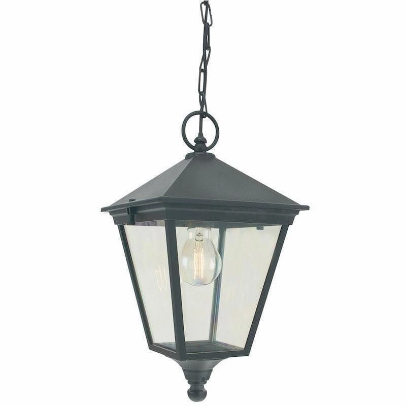 Elstead Turin Black Outdoor Pendant Light indoor ambient light