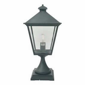Elstead Turin Grande Black Outdoor Pedestal Lantern indoor ambient light