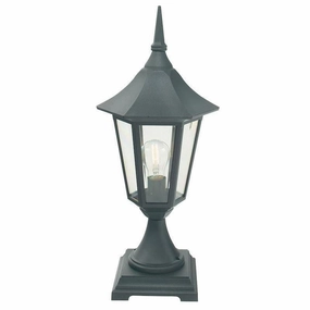 Elstead Valencia Black Outdoor Pedestal Lantern outdoor wall lamp