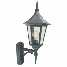 Elstead Valencia Black Outdoor Uplighter Wall Light indoor ambient light
