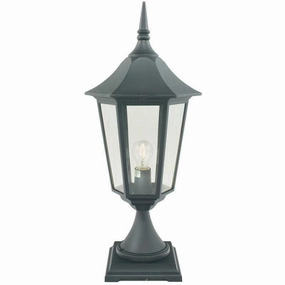 Elstead Valencia Grande Black Outdoor Pedestal Lantern outdoor wall lamp