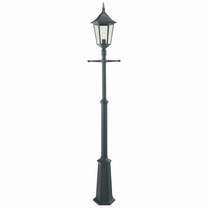 Elstead Valencia Grande Black Outdoor Single Arm Lamp Post indoor ambient light