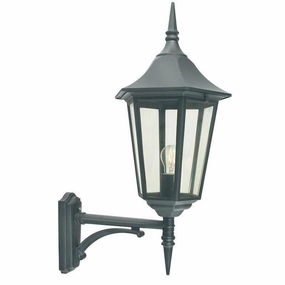 Elstead Valencia Grande Black Outdoor Uplighter Wall Light indoor ambient light