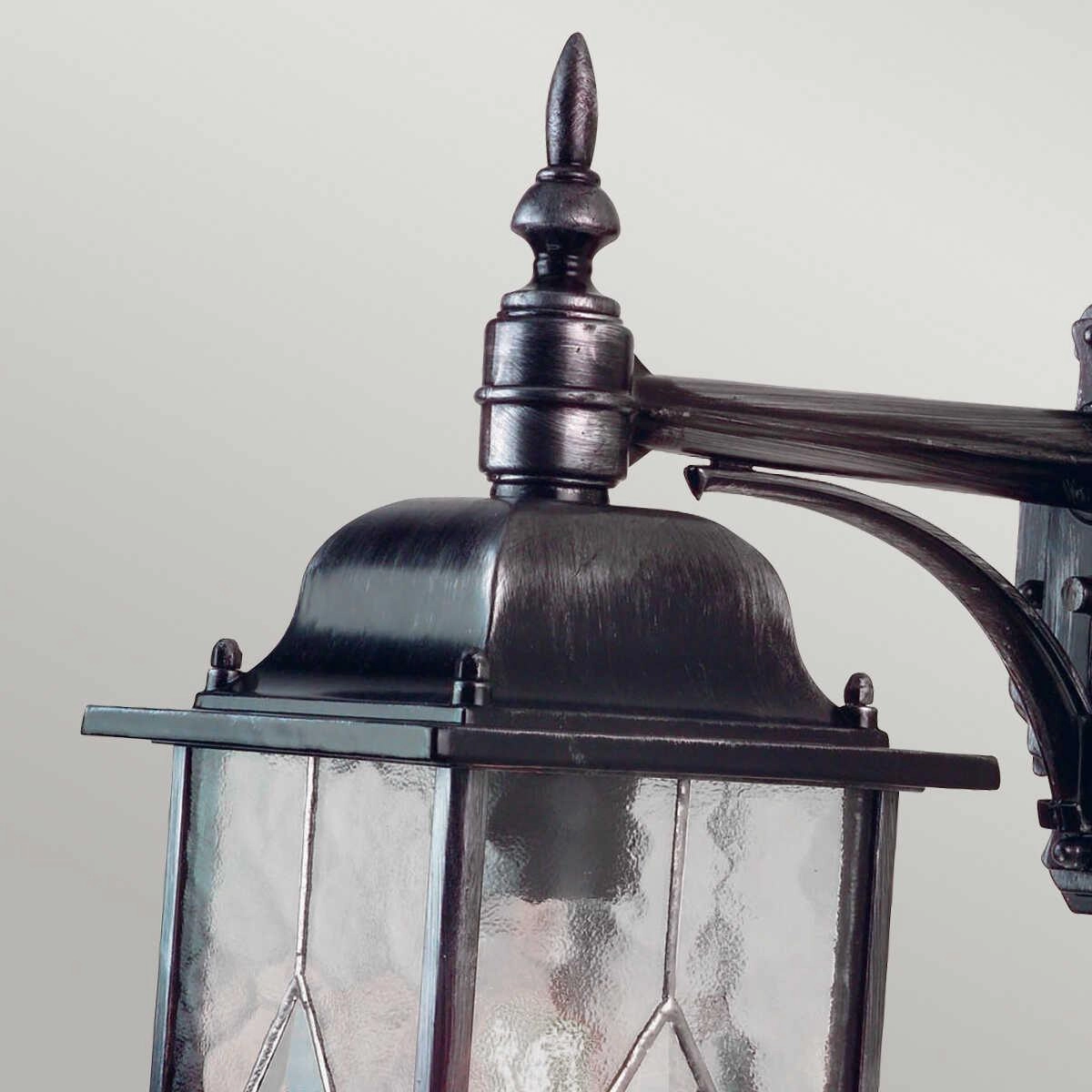 Elstead Wexford Black/Silver Outdoor Downlighter Wall Light
