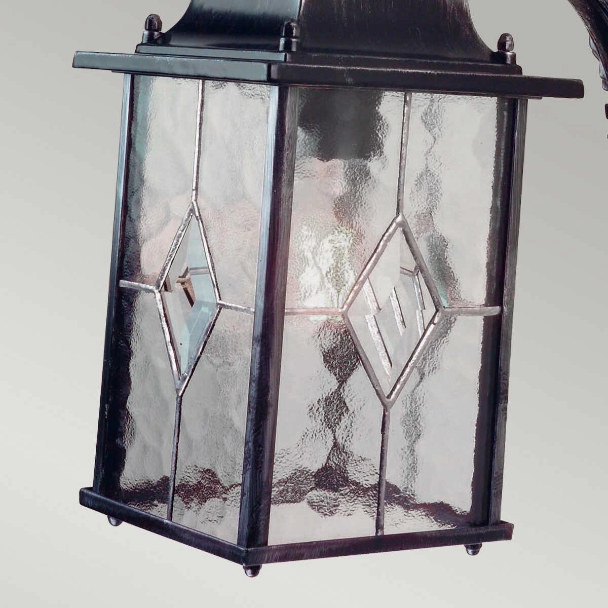 Elstead Wexford Black/Silver Outdoor Downlighter Wall Light