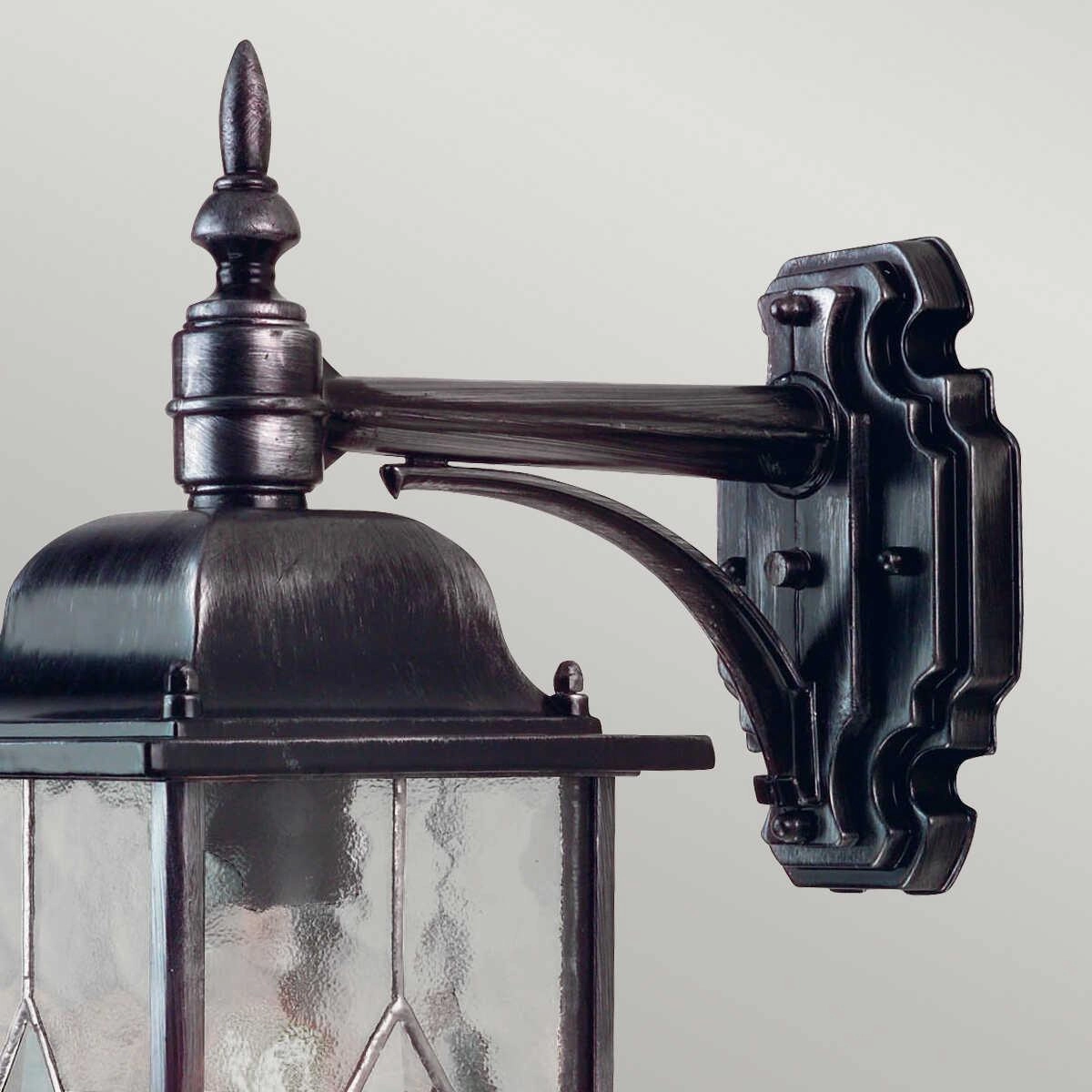 Elstead Wexford Black/Silver Outdoor Downlighter Wall Light