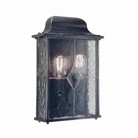 Elstead Wexford Black/Silver Outdoor Half Wall Light outdoor wall lamp