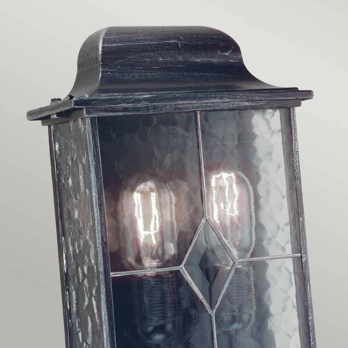 Elstead Wexford Black/Silver Outdoor Half Wall Light