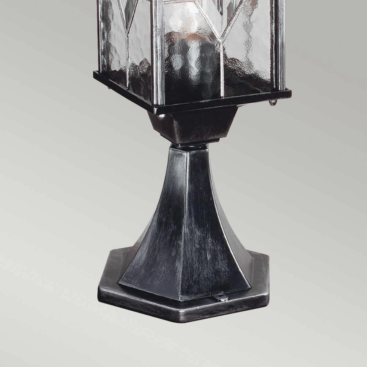 Elstead Wexford Black/Silver Outdoor Pedestal Lantern