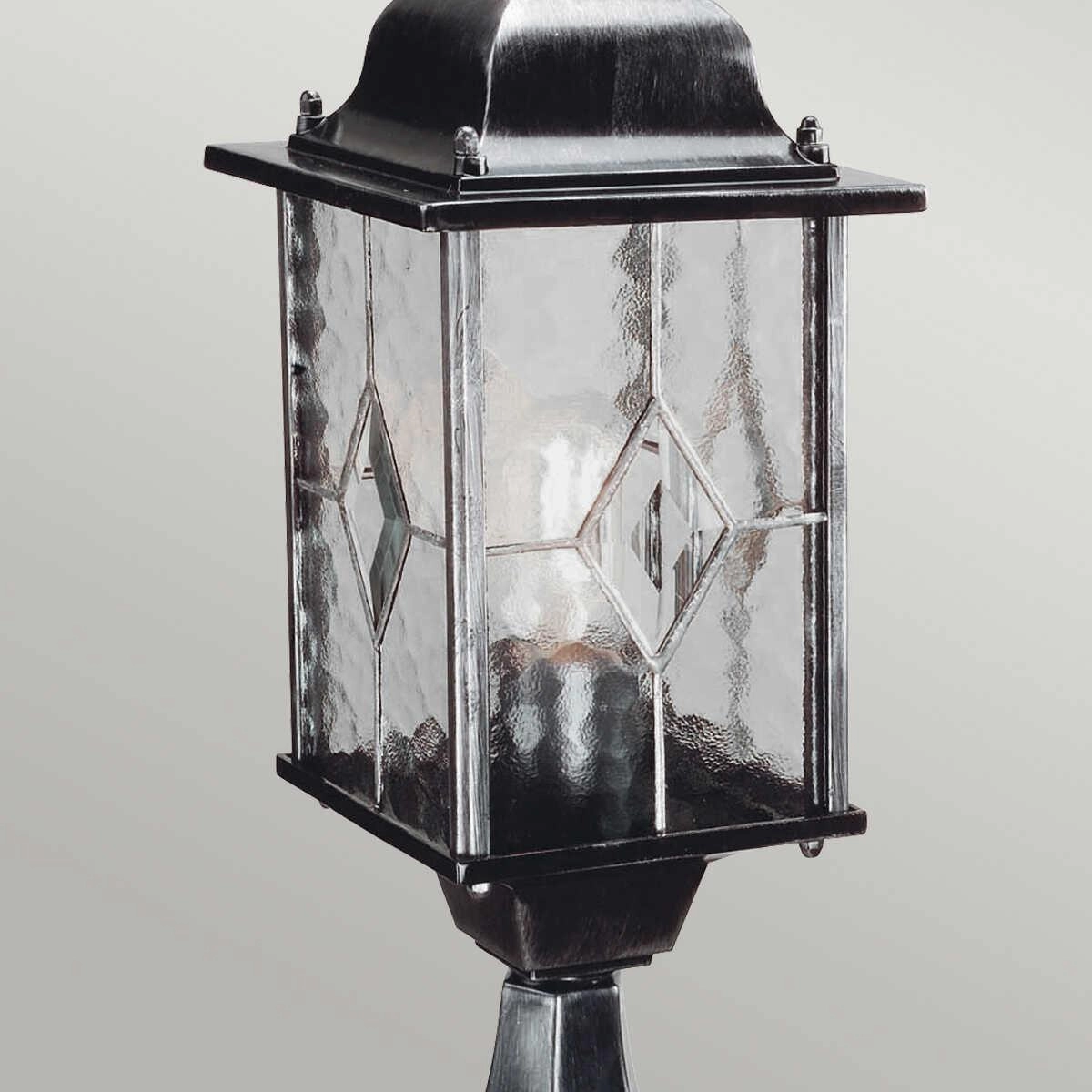 Elstead Wexford Black/Silver Outdoor Pedestal Lantern