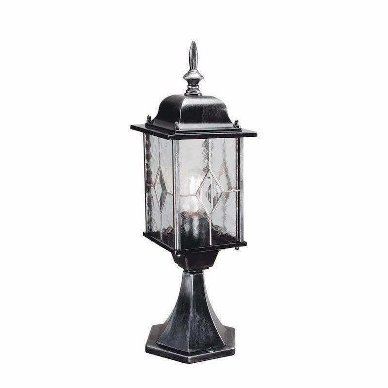 Elstead Wexford Black/Silver Outdoor Pedestal Lantern outdoor wall lamp