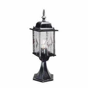 Elstead Wexford Black/Silver Outdoor Pedestal Lantern outdoor wall lamp