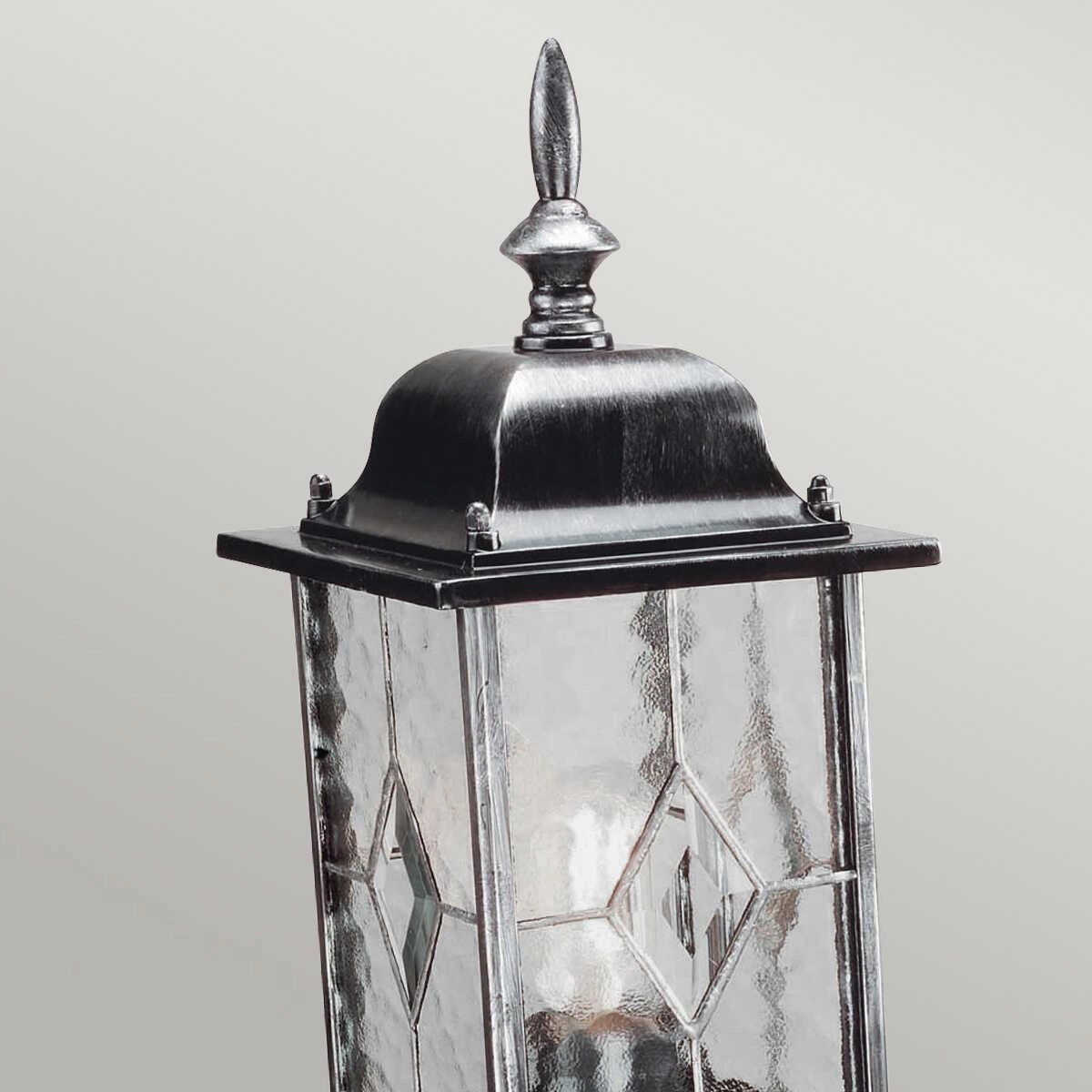 Elstead Wexford Black/Silver Outdoor Pedestal Lantern