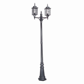 Elstead Wexford Black/Silver Outdoor Twin Arm Lamp Post outdoor wall lamp