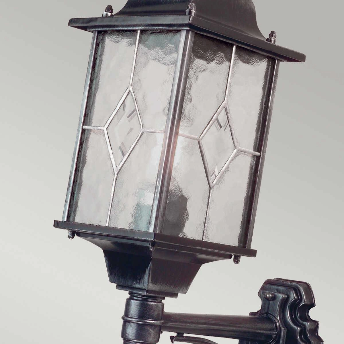 Elstead Wexford Black/Silver Outdoor Uplighter Wall Light