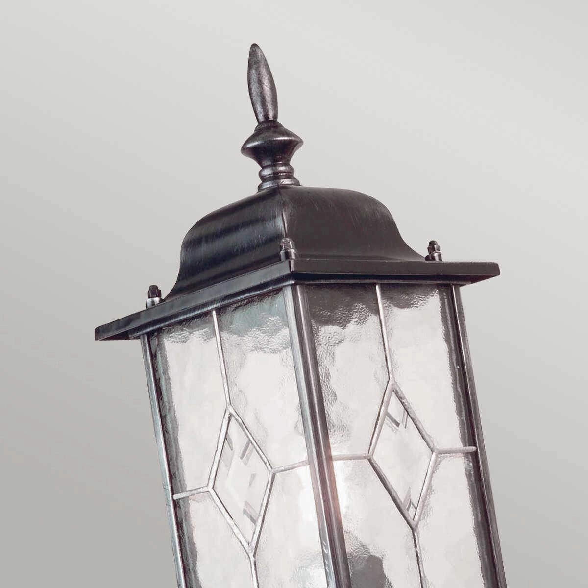 Elstead Wexford Black/Silver Outdoor Uplighter Wall Light