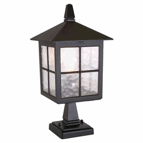 Elstead Winchester Black Outdoor Pedestal Lantern indoor ambient light