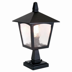Elstead York Black Outdoor Pedestal Lantern outdoor wall lamp