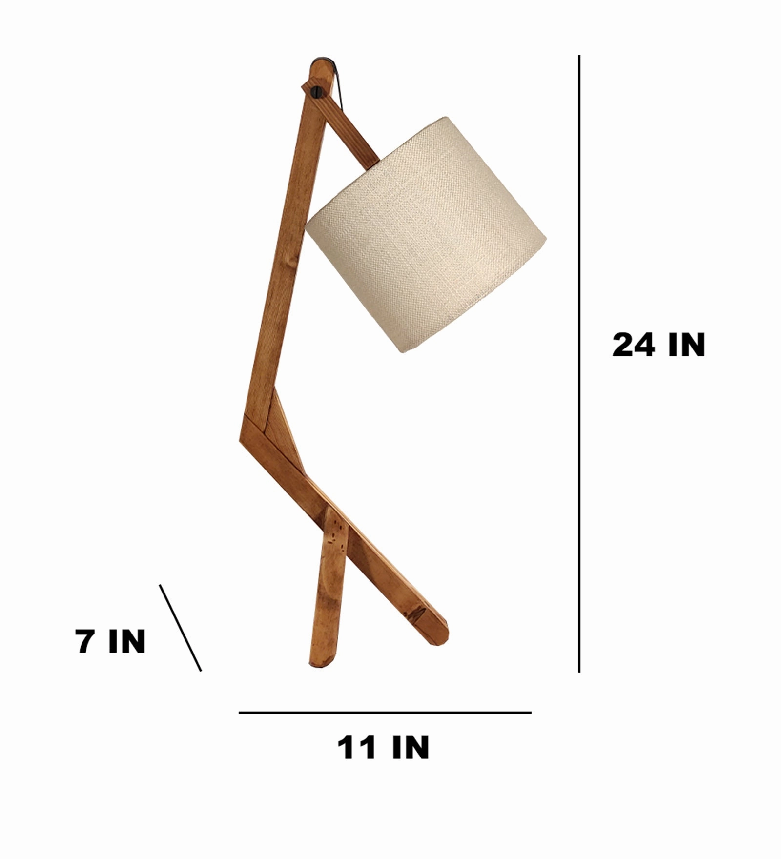 Emphasis Wooden Table Lamp with Brown Base and Yellow Fabric Lampshade (BULB NOT INCLUDED)