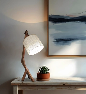 Emphasis Wooden Table Lamp with Brown Base and Yellow Fabric Lampshade (BULB NOT INCLUDED) Louis Poulsen chandelier